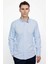 Modern Slim Fit Uzun Kollu Düz Erkek Mavi Gömlek 1