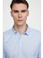 Modern Slim Fit Uzun Kollu Düz Erkek Mavi Gömlek 2