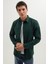 Erkek Slim Fit Dar Kesim Uzun Kollu Düz Kışlık Oduncu Yeşil Gömlek 2