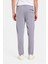 Erkek Slim Fit Pamuklu Beli Bağlamalı Yan Cepli Katlamalı Paça Jogger Gri Pantolon 5
