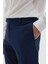 Erkek Slim Fit Dar Kesim Esnek Yan Cepli Bilek Boy Canvas Kesim Lacivert Pantolon 3