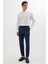 Erkek Slim Fit Dar Kesim Esnek Yan Cepli Bilek Boy Canvas Kesim Lacivert Pantolon 5