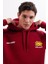 Unisex Oversize Geniş Kesim Pamuklu Yumuşak Dokulu İçi Polarlı Baskılı Bordo Kapüşonlu Sweatshirt 2
