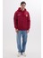Unisex Oversize Geniş Kesim Pamuklu Yumuşak Dokulu İçi Polarlı Baskılı Bordo Kapüşonlu Sweatshirt 4