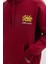 Unisex Oversize Geniş Kesim Pamuklu Yumuşak Dokulu İçi Polarlı Baskılı Bordo Kapüşonlu Sweatshirt 6