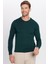 Erkek Standart Fit Normal Kesim Bisiklet Yaka Yeşil Triko Kazak 2