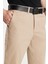 Erkek Regular Fit Chino Esnek Yandan Cepli Önü Fermuarlı Pamuklu Dokulu Bej Pantolon 1