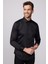 Slim Fit Uzun Kollu Pamuk Saten Erkek Siyah Gömlek 3