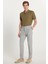 Erkek Slim Fit Dar Kesim Chino Yandan Cepli Pamuklu Gri Pantolon 2