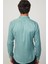 Slim Fit Uzun Kollu Likralı Düz Pamuk Saten Yeşil Erkek Gömlek 5