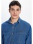 Unisex Relax Fit Rahat Kesim Denim Kot Çıtçıtlı Çift Cepli Lacivert Overshirt Ceket Tarzı Gömlek 1