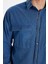 Unisex Relax Fit Rahat Kesim Denim Kot Çıtçıtlı Çift Cepli Lacivert Overshirt Ceket Tarzı Gömlek 2
