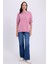 Kadın Oversize Geniş Kesim %100 Pamuk Basic Lila Bisiklet Yaka Sweatshirt 4