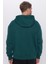 Unisex Oversize Geniş Kesim Pamuklu Yumuşak Dokulu Içi Polarlı Basic Yeşil Kapüşonlu Sweatshirt 6