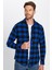 Erkek Slim Fit Dar Kesim Oduncu Düğmeli Yaka Kareli Kışlık Gömlek 2