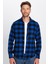 Erkek Slim Fit Dar Kesim Oduncu Düğmeli Yaka Kareli Kışlık Gömlek 3