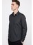 Slim Fit Uzun Kollu Pamuklu Kolay Ütü Çizgili Erkek Siyah Lacivert Gömlek 2