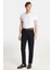 Erkek Slim Fit Chino Esnek Yandan Cepli Önü Fermuarlı Pamuklu Dokulu Lacivert Pantolon 4
