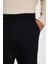 Unisex Relax Fit Rahat Kesim Şardonlu 3 Cepli Lastikli Jogger Paça Siyah Eşofman Altı 3