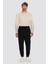 Unisex Relax Fit Rahat Kesim Şardonlu 3 Cepli Lastikli Jogger Paça Siyah Eşofman Altı 4