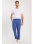 Erkek Regular Fit Beli Lastikli Bağcıklı Jogger İndigo Pantolon Rahat Kesim Yan Cepli 4