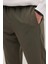 Erkek Regular Fit Beli Lastikli Bağcıklı Jogger Haki Pantolon Rahat Kesim Yan Cepli 3