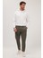Erkek Regular Fit Beli Lastikli Bağcıklı Jogger Haki Pantolon Rahat Kesim Yan Cepli 4
