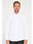 Modern Slim Fit Uzun Kollu Pamuklu Kolay Ütü Armürlü Erkek Beyaz Gömlek 2