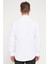 Modern Slim Fit Uzun Kollu Pamuklu Kolay Ütü Armürlü Erkek Beyaz Gömlek 5