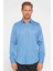 Slim Fit Uzun Kollu Kolay Ütü Teri Emen Nefes Alan Doku Kravatlık Dört Mevsim İndigo Erkek Gömlek 2