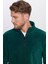 Unisex Standart Fit Rahat Kesim Tüylenme Yapmayan Soğuk Geçirmez Yeşil Dik Yaka Polar Sweatshirt 3