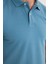 Erkek Slim Fit Dar Kesim Pamuklu Yumuşak Dokulu Serin Tutan Kumaş Düz Pike Mavi Polo Yaka Tişört 3
