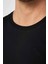 Unisex Slim Fit Dar Kesim %100 Pamuk Yumuşak Dokulu Siyah Bisiklet Yaka Tişört 5