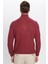 Erkek Slim Fit Dar Kesim Fermuarlı Bordo Dik Yaka Triko Kazak 6