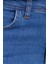 Kadın Regular Fit Klasik Kesim Pamuklu İspanyol Paça Mavi Jean Kot Pantolon 6