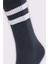 Unisex Çizgili Kolej Füme Tenis Çorabı 2