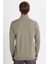 Erkek Slim Fit Dar Kesim Pamuklu Yarım Fermuarlı Dik Yaka Haki Sweatshirt 5