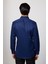 Modern Slim Fit Uzun Kollu Düz Saten Pamuklu Lacivert Erkek Gömlek 5