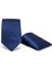Klasik Mendilli Lacivert Erkek Kravat 3