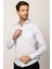 Erkek Regular Fit Klasik Kesim Pamuklu Kolay Ütü Çizgili Beyaz Gömlek 2