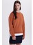 Kadın Oversize Geniş Kesim Pamuklu Bisiklet Yaka Kiremit Sweatshirt 4