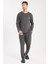 Erkek Standart Fit %100 Pamuk Bisiklet Yaka Beli Lastikli Antrasit Pijama Takımı 4