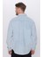 Erkek Relax Fit Rahat Kesim %100 Pamuk Denim Kot Mavi Düğmeli Yaka Gömlek 5