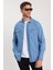 Erkek Relax Fit Rahat Kesim Spor Yaka Çift Cep Kapaklı Denim Gömlek 2