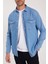 Erkek Relax Fit Rahat Kesim Spor Yaka Çift Cep Kapaklı Denim Gömlek 3