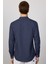 Slim Fit Uzun Kollu Hakim Yaka Pamuklu Kolay Ütü Çizgili Erkek Lacivert Gömlek 5