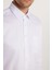 Erkek Regular Fit Klasik Kesim %100 Pamuk Saten Tek Cepli Beyaz Gömlek 2