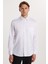Erkek Regular Fit Klasik Kesim %100 Pamuk Saten Tek Cepli Beyaz Gömlek 3