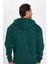 Unisex Relax Fit Rahat Kesim Pamuklu İçi Polarlı Çift Cepli Fermuarlı Yeşil Kapüşonlu Sweatshirt 5
