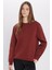 Unisex Relax Fit Rahat Kesim Pamuklu Yumuşak Dokulu Polarlı Kahverengi Bisiklet Yaka Sweatshirt 3